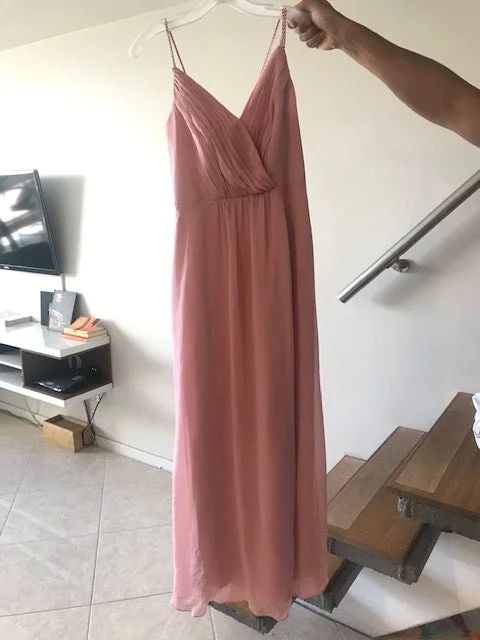 Low Prices David's Bridal Long Bridesmaid's Dress with Beaded Straps F19281
