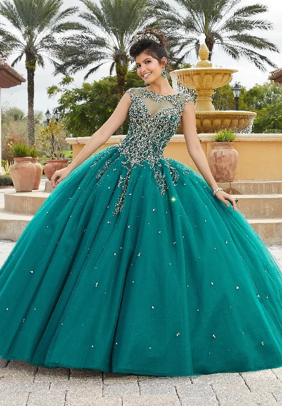 Special Discount Vizcaya By Mori Lee 60094 - Bejeweled Illusion Ballgown