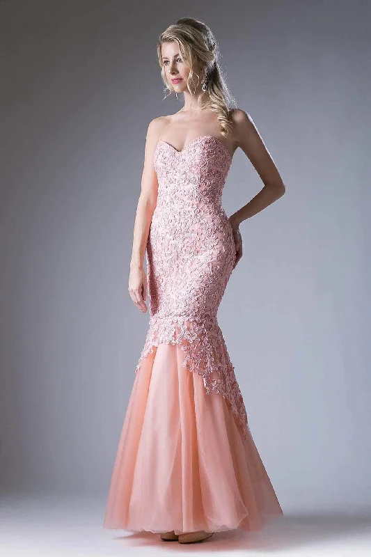 Special Price Ladivine KC1701 - Lace Sweetheart Neck Prom Gown