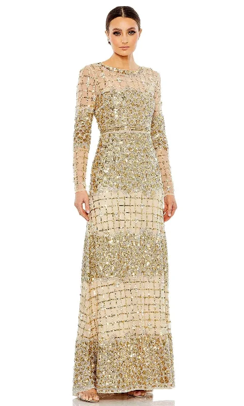 Super Savings Mac Duggal 10951 - Sequin Detail Long Sleeve Prom Gown