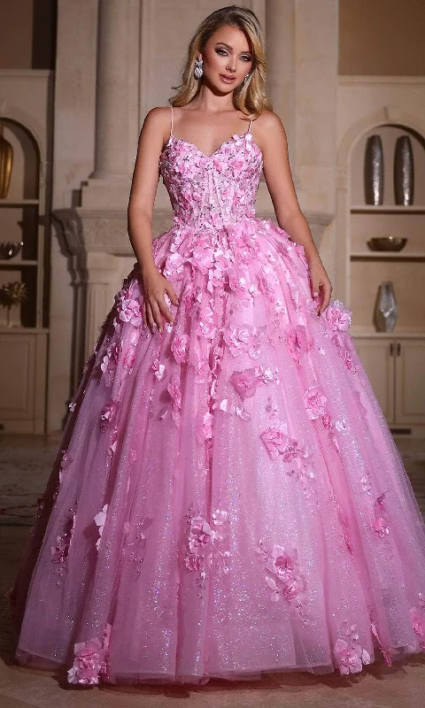 Great Deals Portia and Scarlett PS25360P - 3D Floral Embellished Ballgown