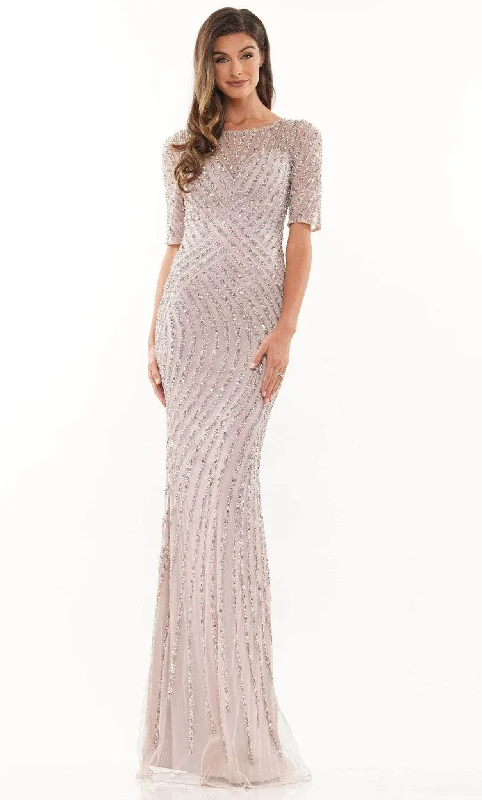 Hurry In Marsoni by Colors MV1209 - Short Sleeve Beaded Evening Dress