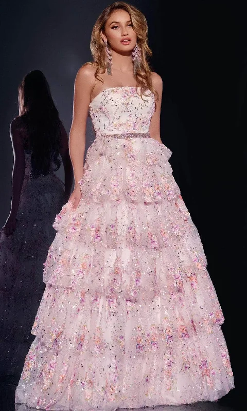 Unbeatable Prices Jovani 42190 - Beaded Waist Strapless Seams Prom Gown