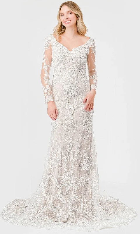 Huge Discounts Aspeed Design MS0034 - Illusion Sleeve Embroidered Bridal Gown