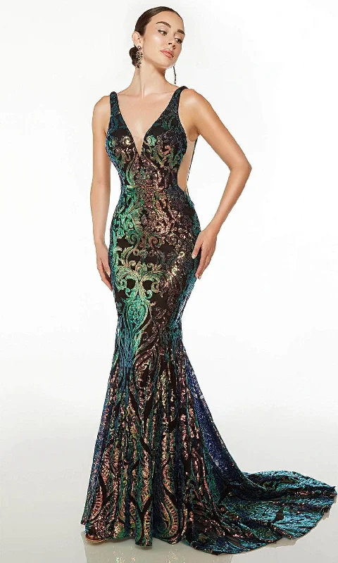 Exclusive Preview Alyce Paris 61596 - Illusion Side Cut Out Sleeveless Prom Gown