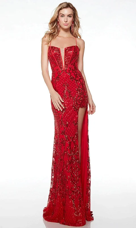 Savings Bonanza Alyce Paris 61482 - Sleeveless Lace-Up Back Prom Gown