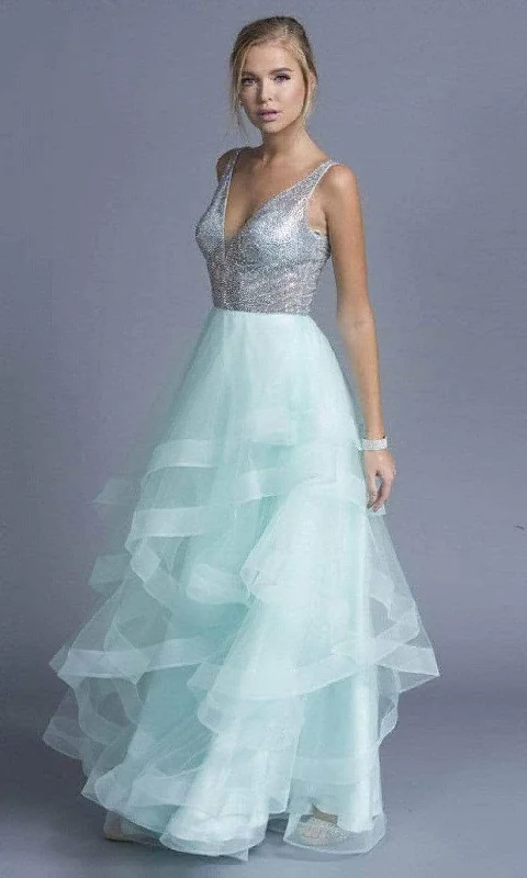 Reduced Prices Aspeed Design - L1974 Plunging V Neck Sleeveless Prom Gown