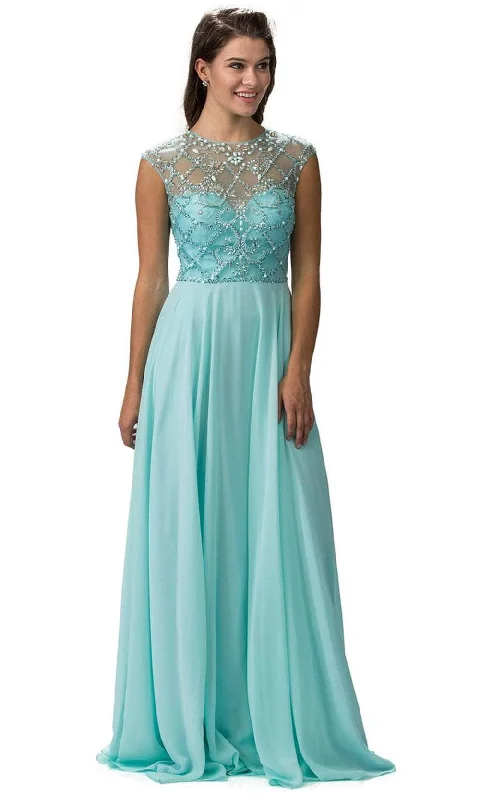 Don’t Miss Out Dancing Queen 9279 - Beaded Illusion Jewel Neck Prom Gown