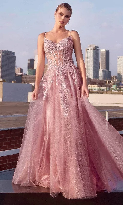 Lowest Prices Cinderella Divine CDS533 - Floral V-Neck Evening Gown