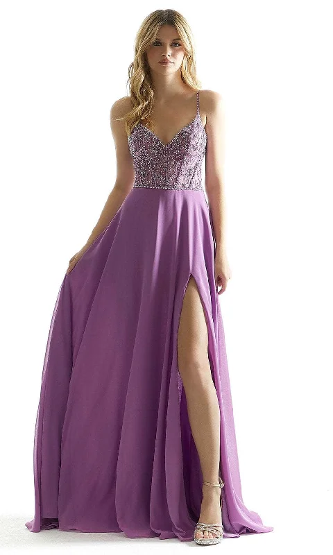 Clearance Event Mori Lee 49070 - Crystal Beads A-Line Prom Dress