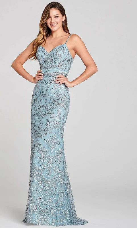 Bonus Savings Ellie Wilde EW121046 - Novelty Cracked Ice Prom Gown