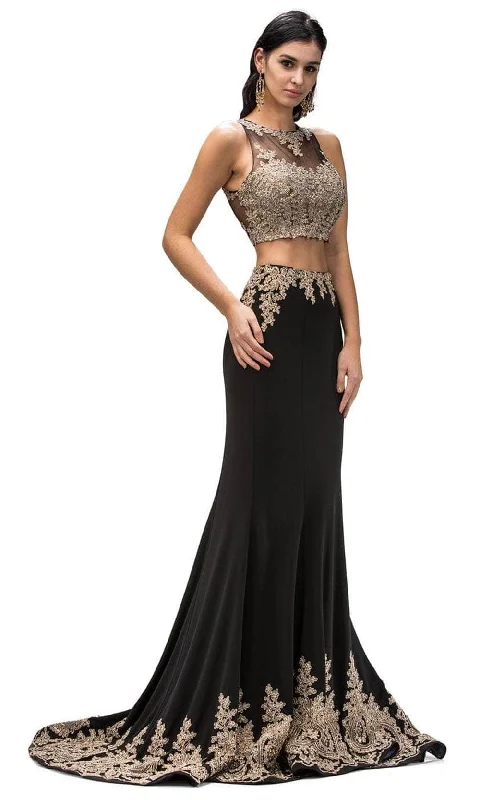 Deal Frenzy Dancing Queen 9391 - Two-Piece Applique Long Gown
