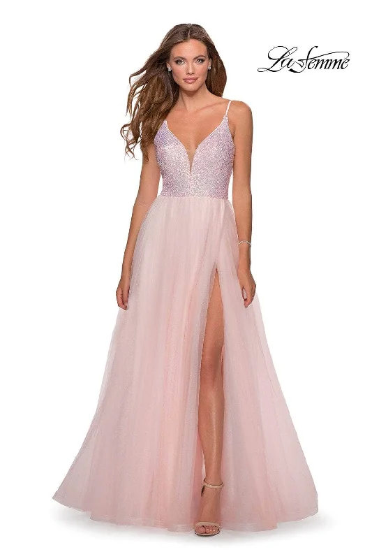 Overstock La Femme 28464 - Sequin Bodice Prom Dress
