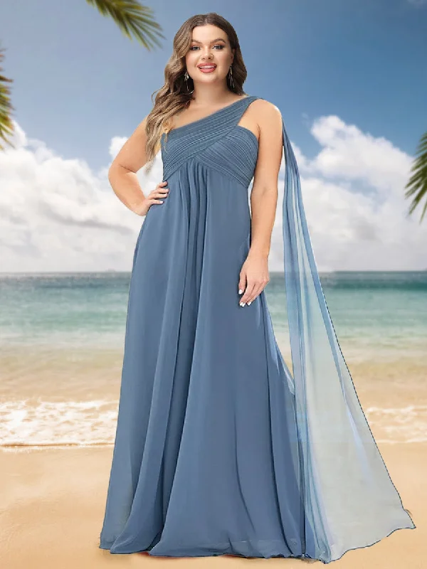 Price Drop A-Line/Princess One-Shoulder Sleeveless Plus Size Bridesmaid Dresses
