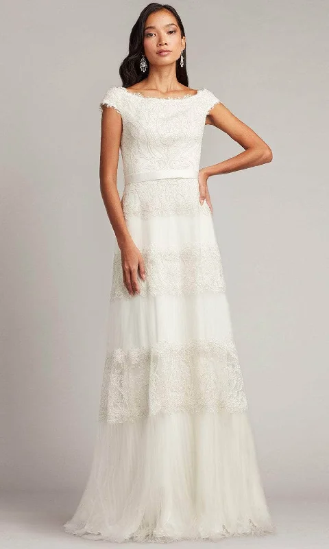Take Advantage Tadashi Shoji CCA23274L - Embroidered A-Line Wedding Dress