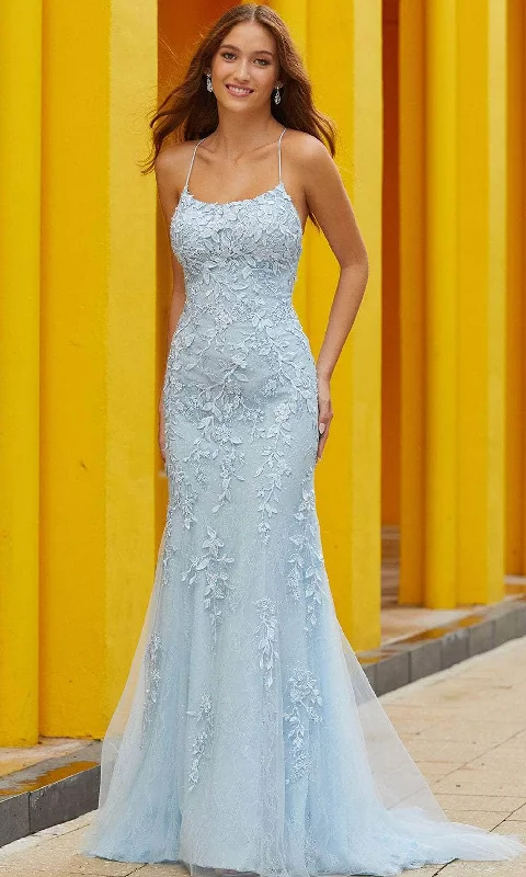 Buy More, Save More Amarra 88550 - Leaf Appliqued Mermaid Evening Gown
