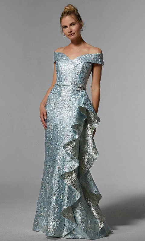 Fantastic Offers MGNY By Mori Lee 72926 - Metallic Jacquard Evening Dress