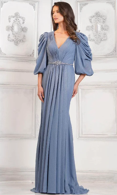Holiday Sale Marsoni by Colors MV1287 - Quarter-Length Puff Sleeve Formal Gown