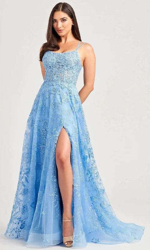 Must-Have Deals Ellie Wilde EW35012 - Floral High Slit Evening Dress