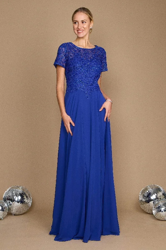 Act Now Dylan & Davids DD1484 - Short Sleeve Embroidered Formal Gown