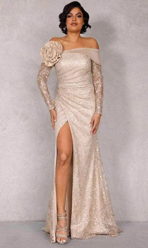 Seasonal Clearance Terani Couture 2112M5400 - Off Shoulder Sequin Evening Gown