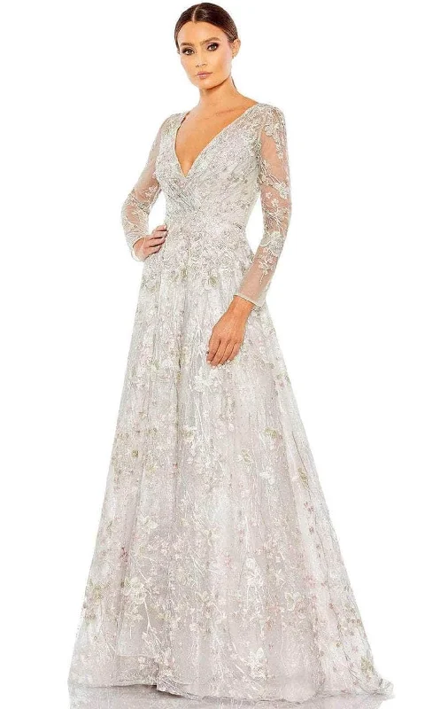 Discount Days Mac Duggal 20402 - Embroidered Sheer Sleeve Formal Dress