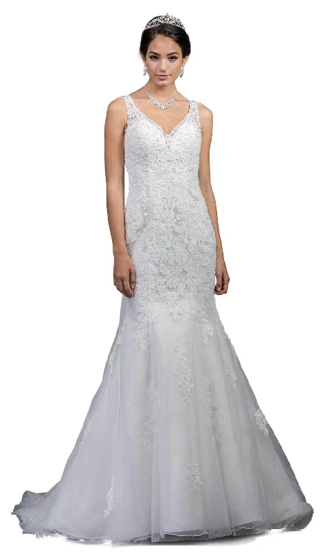 Weekend Flash Sale Dancing Queen 0034 - Intricate Lace Embellished Sleeveless Wedding Gown