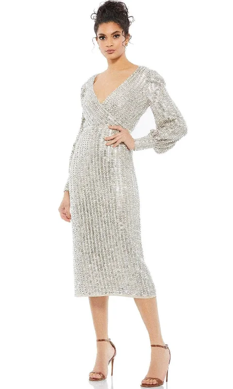 Midnight Sale Mac Duggal 10809 - Beaded Bishop Sleeve Evening Dress
