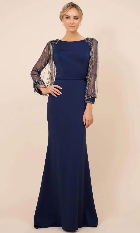 Buy Now Nox Anabel Y410 - Modest Formal Fringed Evening Gown