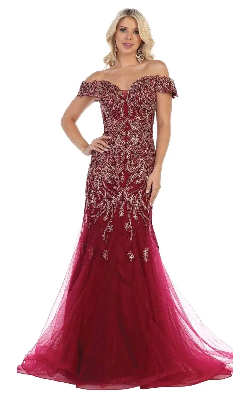 Today's Special May Queen RQ7705 - Off Shoulder Trumpet Evening Gown