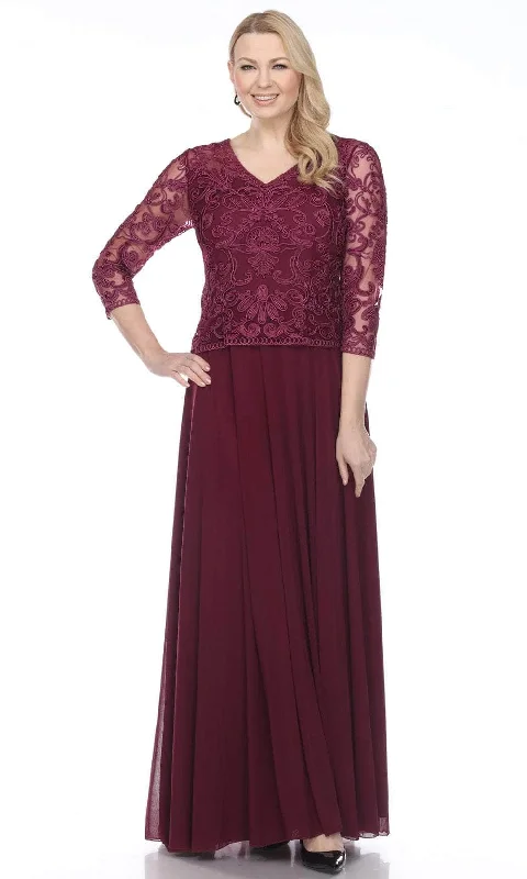 Deal Explosion Soulmates 1901 - V-Neck Quarter Sleeve Long Dress