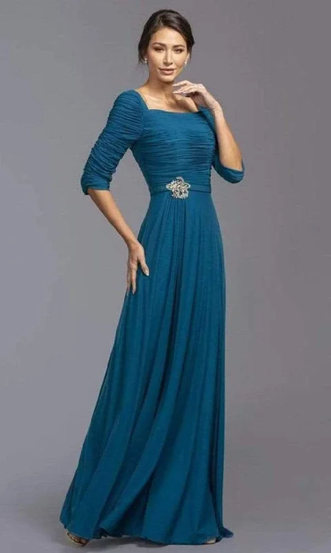 Act Now Trevi Collection - Square Neck Shirred A-Line Dress M2195 - 1 pc Slate Gray In Size M Available Act Now Trevi Collection - Square Neck Shirred A-Line Dress M2195 - 1 pc Slate Gray In Size M Available