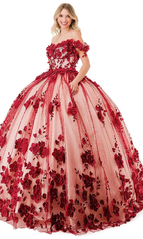 Markdown Madness Aspeed Design L2840E - 3D Floral Embellished Off-Shoulder Ballgown