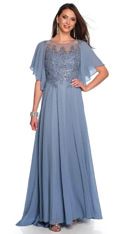Online Only Dave & Johnny 11676 - Embellished Illusion Formal Gown
