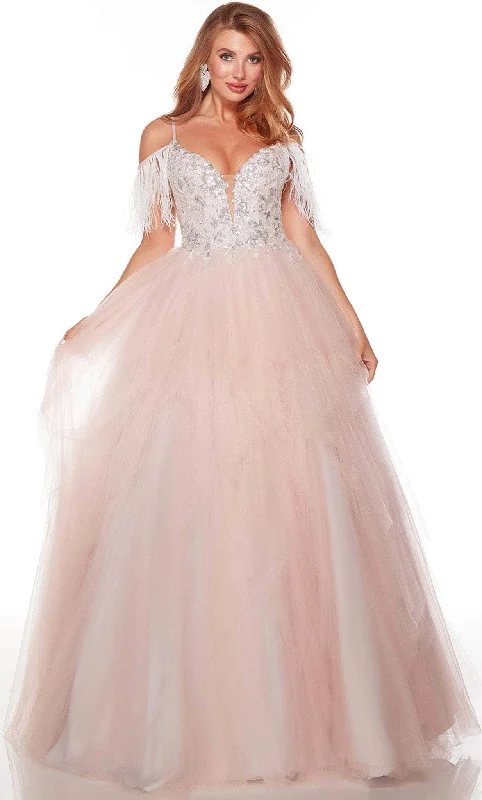 Friends and Family Sale Alyce Paris 61310 - V-Neck Layered Tulle Ballgown