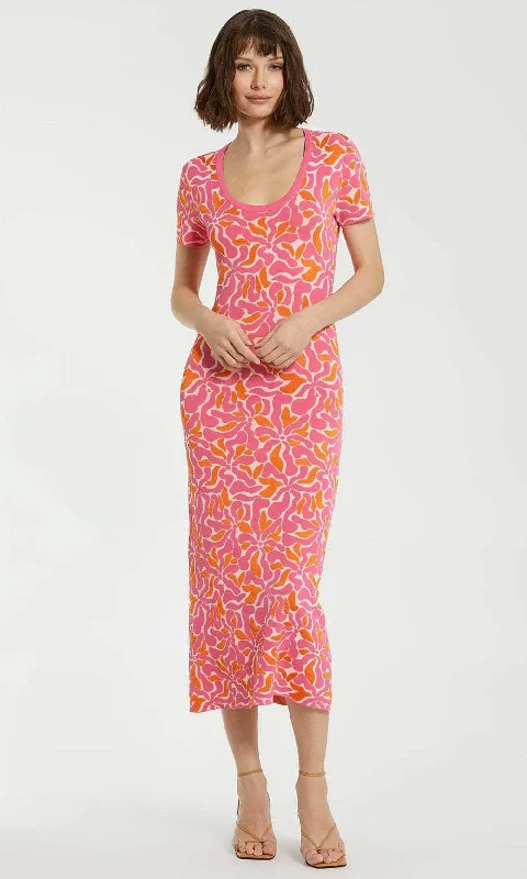 The Best Prices Mac Duggal K10045 - Floral Printed Short Sleeve Long Dress
