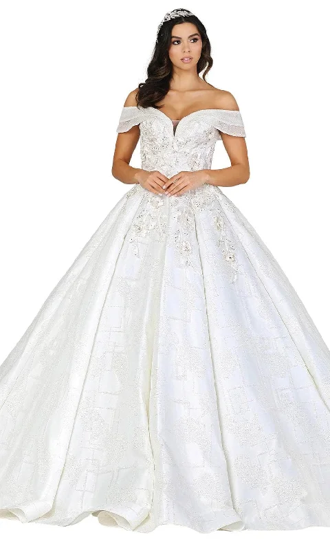 Exclusive Preview Dancing Queen 0153 - Off-Shoulder Lace Applique Ballgown