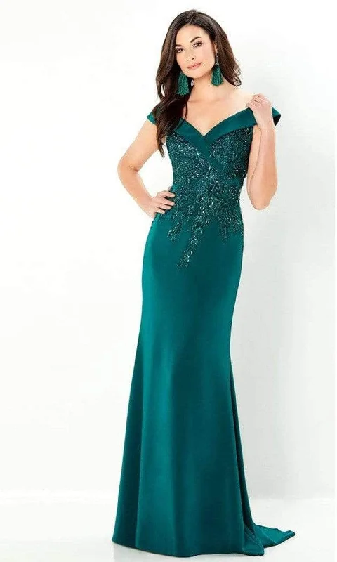 Limited Quantity Montage by Mon Cheri - Lace Appliqued V-Neck Evening Dress 220932