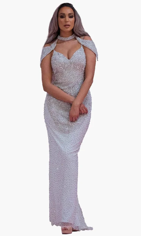 Bargain Blast Chic and Holland BR1986 - High Neck Fitted Bridal Dress
