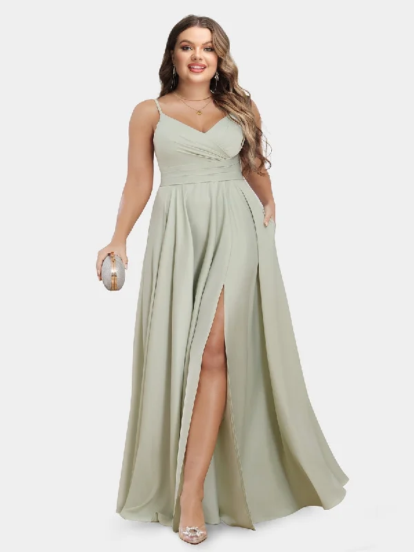 Bonus Savings A-Line/Princess Spaghetti Straps Sleeveless Plus Size Evening Dresses with Ruched Bonus Savings A-Line/Princess Spaghetti Straps Sleeveless Plus Size Evening Dresses with Ruched