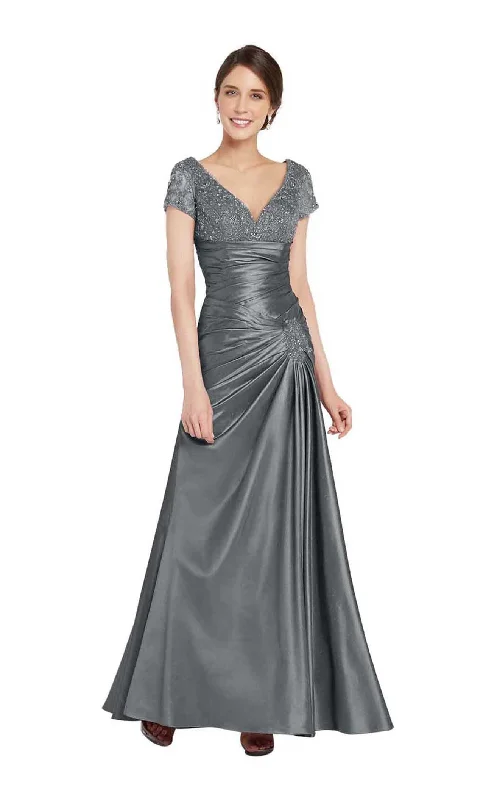 Buy Now Alyce Paris - 29357 Cap Sleeve Lace Ornate Empire Trumpet Gown