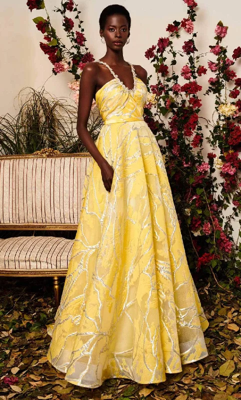 Markdowns MNM COUTURE N0496 - Beaded Lace A-Line Evening Gown