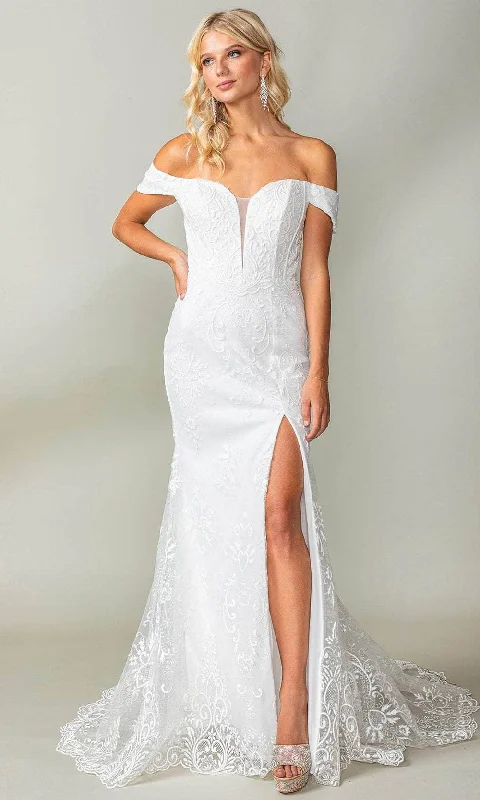 Stock Up and Save Dancing Queen 0273 - Off-Shoulder Embroidered Wedding Dress