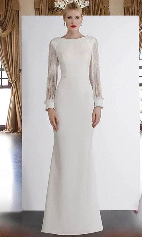 Deal Explosion Janique BSH-001 - Beaded Bateau Neck Formal Dress