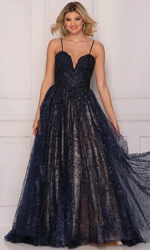 Savings Spectacular Dave & Johnny A9967 - Sequined Tulle Embellished Evening Gown
