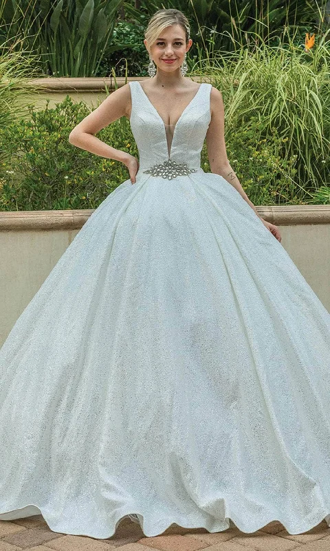 Clearance Event Dancing Queen 0166 - Plunging Sleeveless Ballgown
