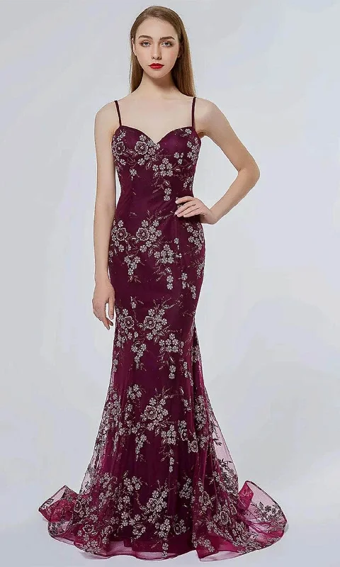 Super Savings J'Adore Dresses J19019 - Sweetheart Floral Pattern Embellished Prom Gown