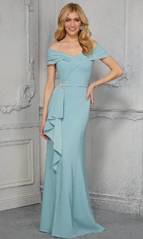 Factory Direct Sale MGNY By Mori Lee - 72417SC Pleated Off-shoulder Formal Dress
