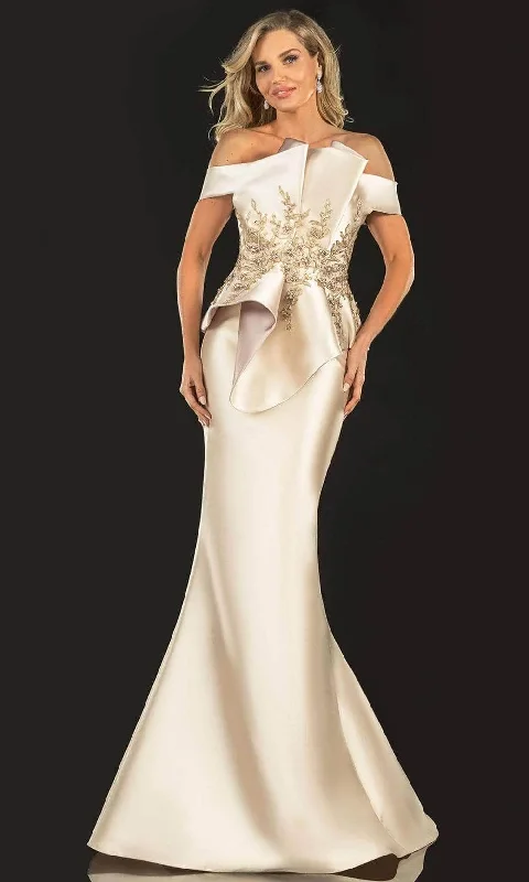 Best Seller Terani Couture 2021E2835 - Folded Accent Off Shoulder Evening Gown