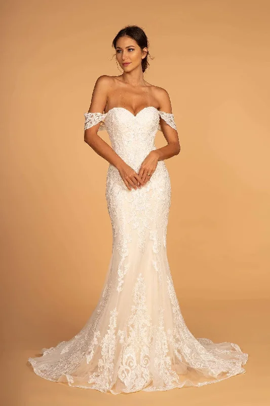 Bonus Savings GLS by Gloria - GL2591 Lace Off-Shoulder Mermaid Gown